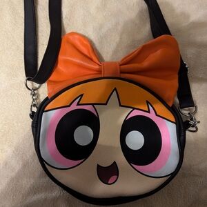 Hot Topic Orange & Black Blossom/Bubble Character Crossbody Bag